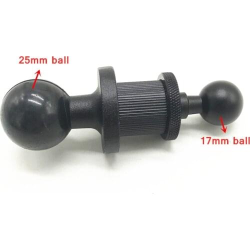 1 Inch Double Ball 25mm ball to 17mm ball joint adapter compatbile for Garmin phone and gps for gopromount