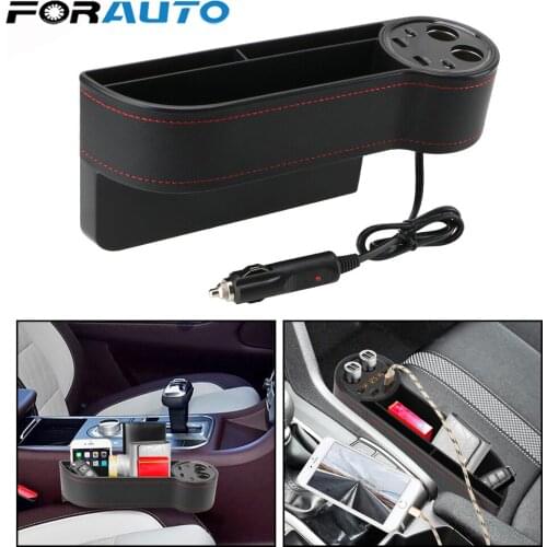Car Accessories Seat Crevice Gaps Storage Box Car Organizer USB Charger Cigarette Lighter Car Seat Side Slit Pocket