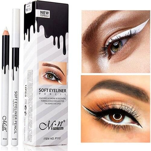 White Eyeliner Pencil Waterproof Long Lasting Smooth Eyes Contour Eye Liner Makeup Cosmetics Color Eyeliner Pen Easy To Wear