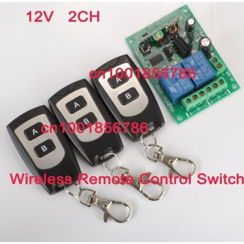 Free shipping RF Wireless Remote 3 Transmitter 2CH Power Switch+Receiver(switch) 12V 10A Romote Control Switch System