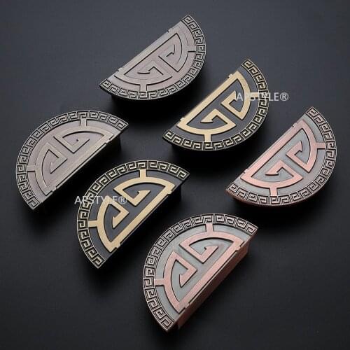 Bronze Semicircle Wardrobe Closet Hardware Antique Brass Kitchen Drawer Knob Cabinet Cupboard Pull Toolbox Handle