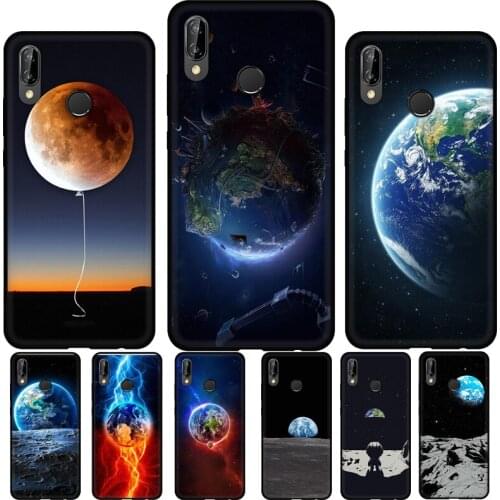 Earth Moon Sun Planet Soft Cover For Huawei P30 Lite P40 P20 Pro Mate 20 10 Lite P Smart 2021 2019 Phone Case