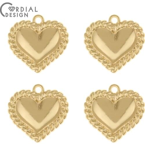 Cordial Design 100Pcs 21*22MM Jewelry Accessories/Pendant/Hand Made/DIY Making/Heart Shape/Charms/Jewelry Findings & Components