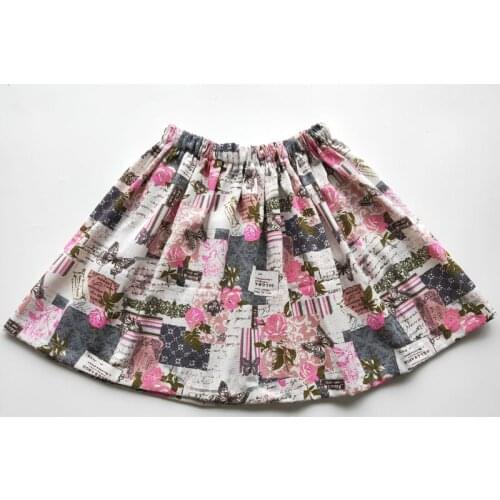 Rose Flower New year Christmas Spring Fall Kids Girl Skirt Cotton Girls Skirts Princess Fashion Children Clothing Baby Clothes