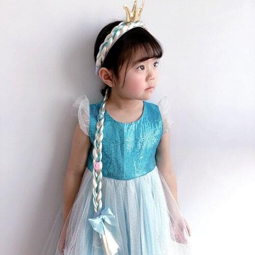Kids Girls Blonde Cosplay Weaving Braid Tangled Rapunzel Princess Headband Hair Hoop Hair Loop Hair Accesorries Kid Wig Headwear