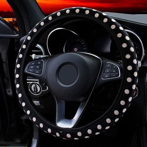 FORAUTO Auto Interior Decoration Plush Steering Wheel Cover Anti-slip Elastic Steering-wheel Car Styling Universal