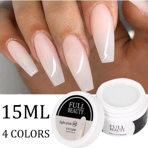 15ml White Clear Pink Nail Gel Acrylic Quick Building Extension Glue UV Gel Polish Manicure Repairing Broken Nail Art Tips Gel