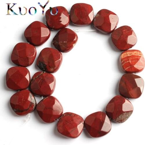 12*12mm Faceted Square Red Jaspers Stone Beads Loose Spacer Bead For Jewelry Making DIY Bracelet Necklace Accessories 7.5"Inches