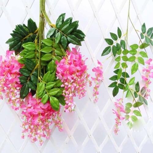 12pcs/lot 75cm Wisteria Artificial Flower Vine For Wedding Party Kids Room Home Art Decor DIY Silk Flowers For Scrapbooking T0.5