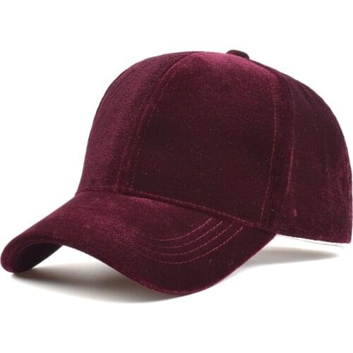 Korea Hot Selling Woman Velvet Baseball Cap Solid Color Sport Hat Polo Hip Hop Snapback cap Brim Curved Hat For Man Casquette