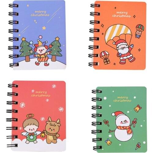 Mini Coil Notepad Portable Notebook Christmas Series Diary Book Exercise Book Diary Sketchbook School Office Drop shipping