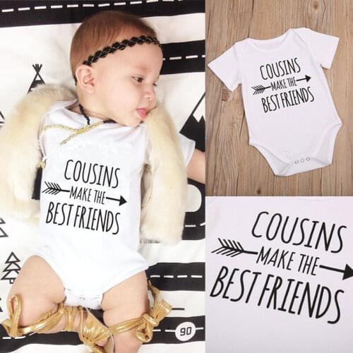 2020 New Fashion Cousins Baby Clothes Summer Newborn Unisex Baby Boy Girl Romper Outfits