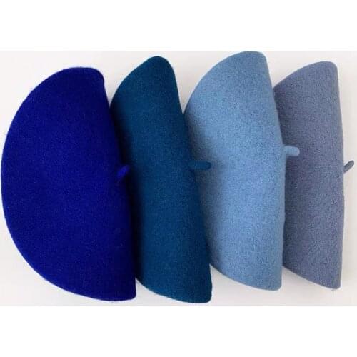 New Wool Beret Hat Women Felt Fashion Girls Beret Kawaii Hat Lady Solid Color Slouchy Fall Winter Mushroom Hats Female Beanie