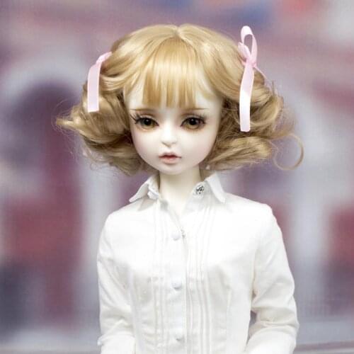 1/3 BJD Wig Hair Cute Curls Hairpiece for DOD Supper Dollfie Ball Jointed Doll Custom, 24-26cm Head Circumference