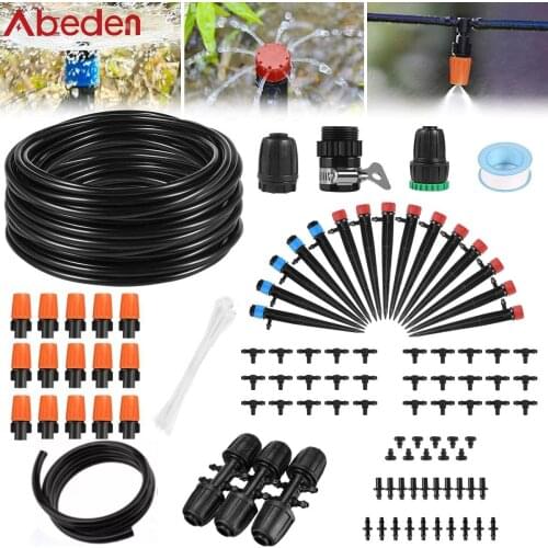 Micro Drip Irrigation Kit with 40M Garden Irrigation System for Greenhouse/Lawn Automatic Watering Irrigation Kit Adjustable