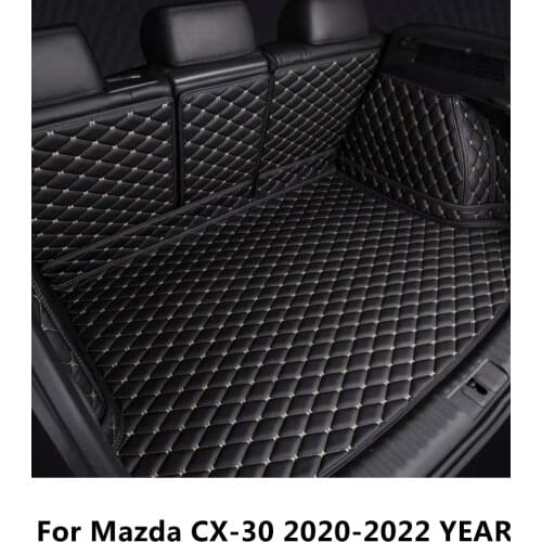 SJ Custom Fit Full Set Waterproof Car Trunk Mat AUTO Parts Tail Boot Tray Liner Cargo Rear Pad Cover For MAZDA CX-30 CX30 2020