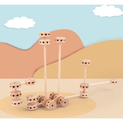 Childrens Wood DIY Beaded Tent Castle Building Blocks Puzzle Indoor Outdoor Building Plug In Toy Sets Brain Game For Kids Gift