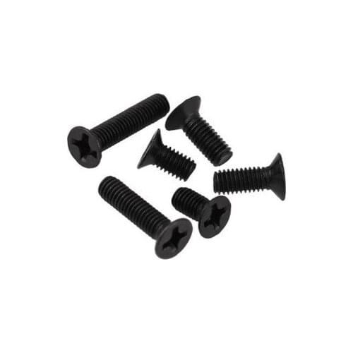 M4 steel with black countersunk head screw