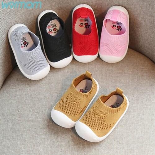 Warmom Spring And Autumn New Baby Toddler Shoes Baby Soft Soled Boys And Girls Knitted Cloth Shoes Indoor Shoes