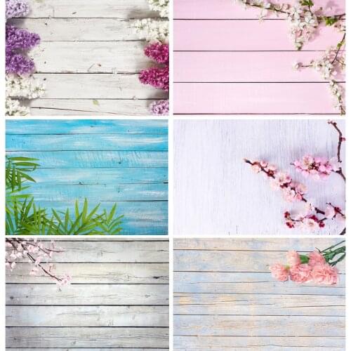Spring Flower Wood Board Photography Backdrops Photo Studio Props Wooden Floor Vinyl Photo Backgrounds 21318MB-03