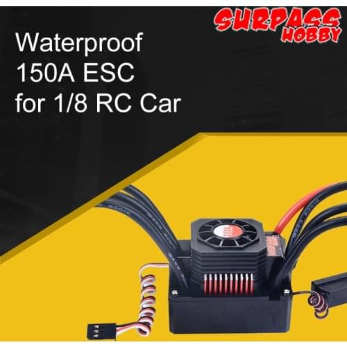 SURPASS HOBBY KK 150A ESC Brushless Waterproof Electric Speed Controller for 1/8 RC Car 4076 4068 Brushless Motor Power