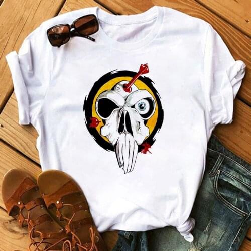 Women T-shirt Fun Skeleton Graphic Tee Print Art Tshirt Personality Hipster Summer Woman Harajuku T shirt Female Clothing Tops