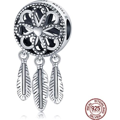 Genuine 925 Sterling Silver White Dream Catcher Fit Original Pandora Bracelet&Bangle For Women Birthday Fashion Jewelry Gift