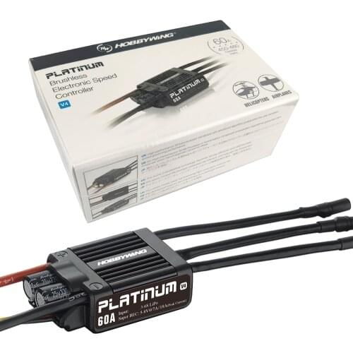 1pc Original HobbyWing Platinum PRO V4 60A ESC (3S-6S) for 450-480 Class Heli (Propeller: 325-360mm)