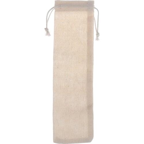 1pcs Pockets Chopsticks Spoon Light Tableware Bag Resuable Straw Linen Storage Bag Pouch Portable Metal Straw Bags