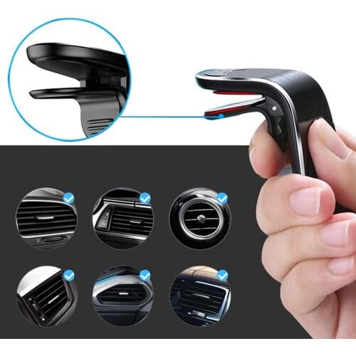 1x Car Phone Holder Car Mobile Cell Phone Holder Magnetic L Type Air Vent Mount Hands Free