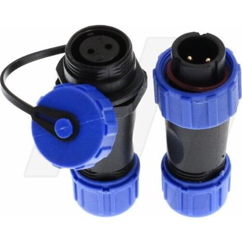 2set IP68 waterproof SP13 2 Pin Male Plug + Docking Female Socket LED industrial Outdoor Power Aviation Circular Connector