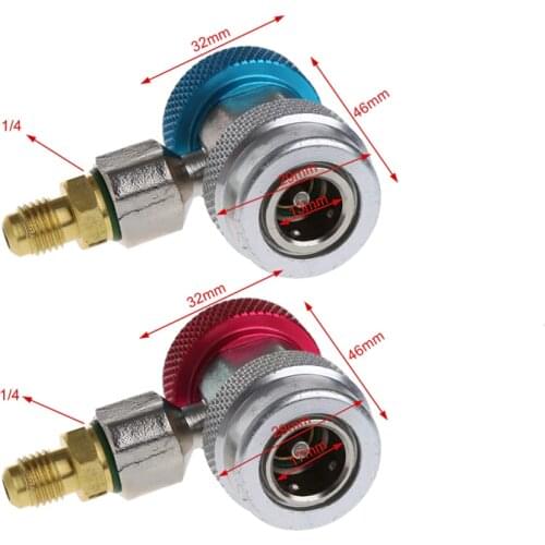 2Pcs Car Auto Freon R134A H/L Quick Coupler Adapters Air Conditioning Refrigerant Adjustable A/C manifold gauge set QC-ML new