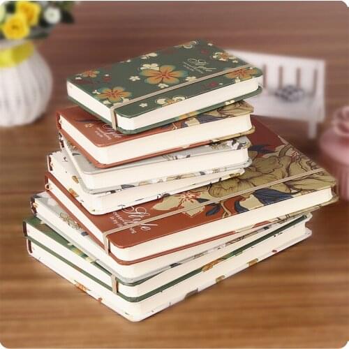 2021 Kawaii Vintage Flower Strappy Notebook Journal Bullet Monthly Weekly Planner Agenda Papelaria School Stationery