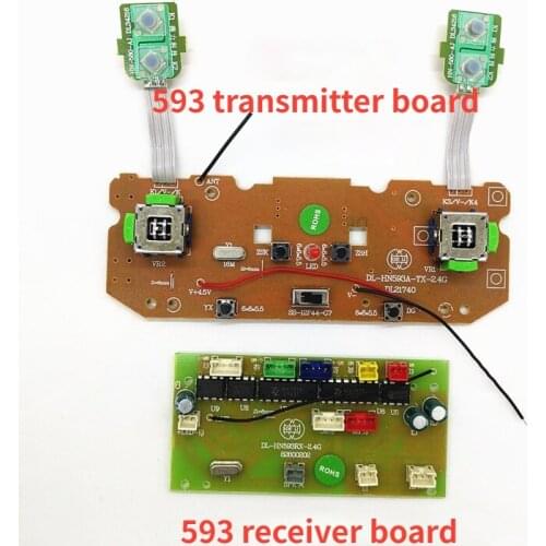 22 channel 593 remote control excavator transmitter/receiver motherboard accessories DIY remote control kit