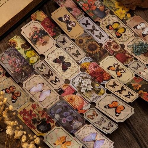 30 Sheets Vintage Floral Stamp Sticker Set Decorative Diary Planner Scrapbooking Bullet Journal Stickers Aesthetic Stationery