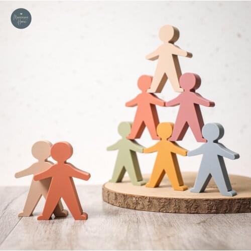 6 Pc/set Food Grade Silicone Stacking Toys Jenga Building Blocks Creative Stacking Villain Blocks Balance Game Educational Toy