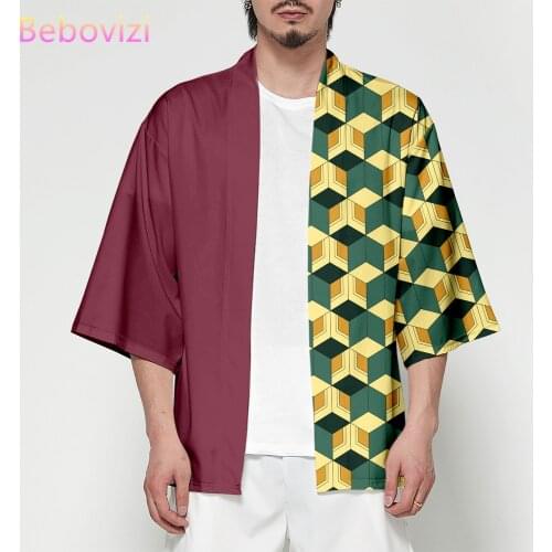 Cospaly Anime Demon Slayer Harajuku Japanese Fashion Kimono 2020 Men and Women Cardigan Blouse Haori Obi Asian Clothes Samurai