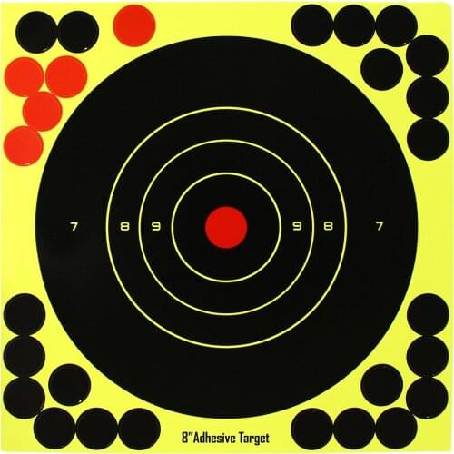 8"/20cm 50PCS Adhesive Shooting Target Paper Sheets Set Bullseye Splatterburst Sticky Splatter Shooting Aims Paper Accessories