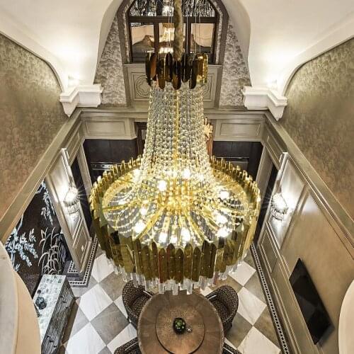 American crystal chandelier gold luxury villa living room decoration chandelier