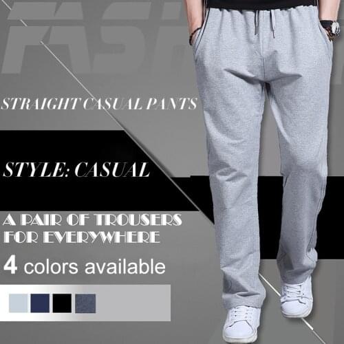 Spring Summer Men Casual Pants Loose Sweatpants Men Basic Trousers Tracksuit Bottoms Sportswear Solid Large Size Straight Pants