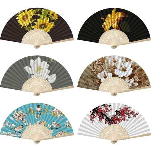 Flowers Folding Fans DIY Painting By Numbers Handmade Art Craft Digital Oil Drawing On Canvas Fan Home Decoration for Gifts
