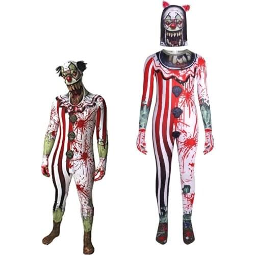 Halloween childrens clothing cosplay siren head poker clown Joker performance styling clothes carnival night character suit