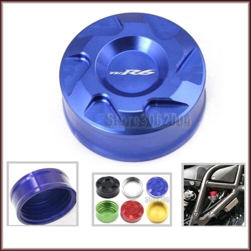 For YAMAHA YZF R6 YZFR6 YZF-R6 2017-2019 Motorcycle Accessories Aluminum Rear Brake Fluid Reservoir Cover Cap Red/Blue/Gold CNC