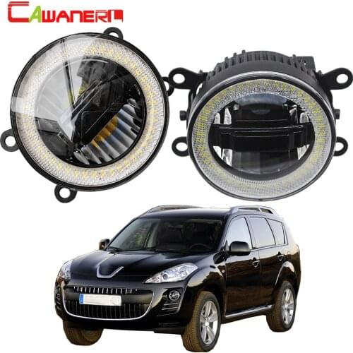 Cawanerl For Peugeot 4007 GP_ 2007-2013 Car LED Lamp Fog Light DRL Daytime Running Light Angel Eye 12V 2 Pieces