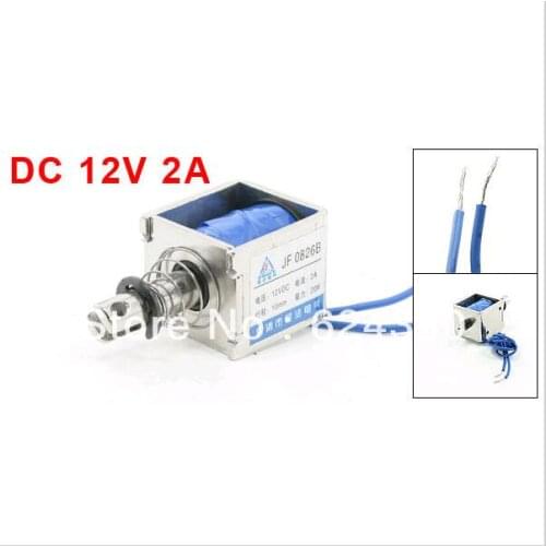 DC 12V 2A 10mm Stroke 20N 2Kg 4.4LB Force Push Type Open Frame Solenoid Electromagnet