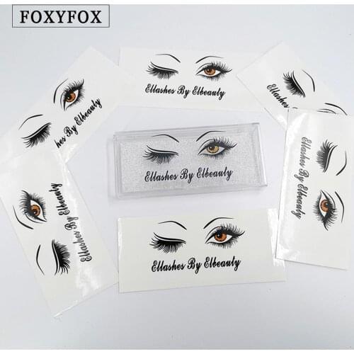FOXYFOX 100pcs Eyelashes logo stickers Clear Wedding Labels brand Mink Lashes Paper Lipgloss Tubes Logo Sticker