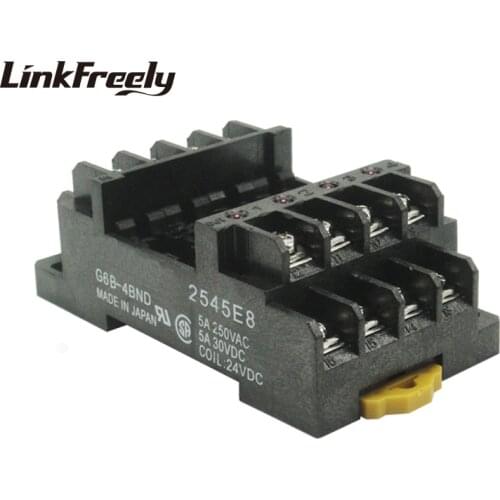 G6B-4BND 10pcs Relay Socket Base Integrated 4 roads Relay Socket Holder Relay Mounting base For G6B-1174P -FD-US mini relay