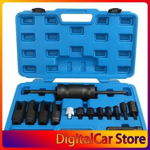 14pcs/set Diesel Fuel Injector Puller Repair Tool Fuel Injector Induction Sensor Disassembly Sleeve Tools