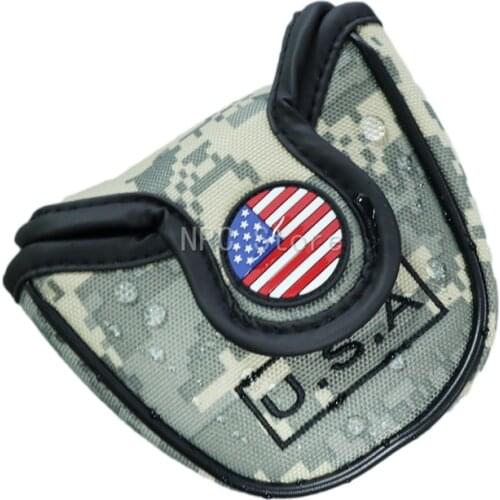 Golf Mallet Putter Covers Camouflage Style Magnetic Closure Customized Headcover Synthetic Leather