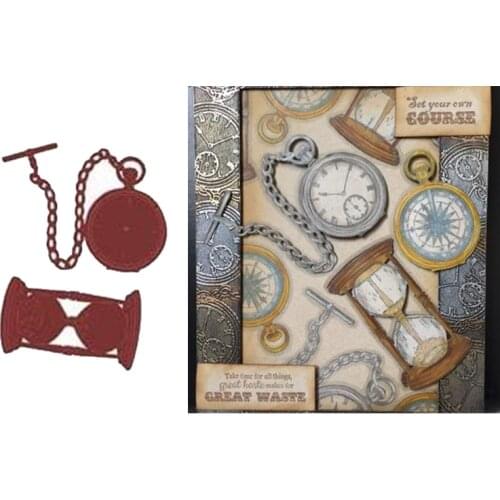 Pocket Watch Sand Clock Metal Cutting Dies Stencils for DIY Scrapbooking Photo Album Decorative Embossing Craft Supplier Die Cut